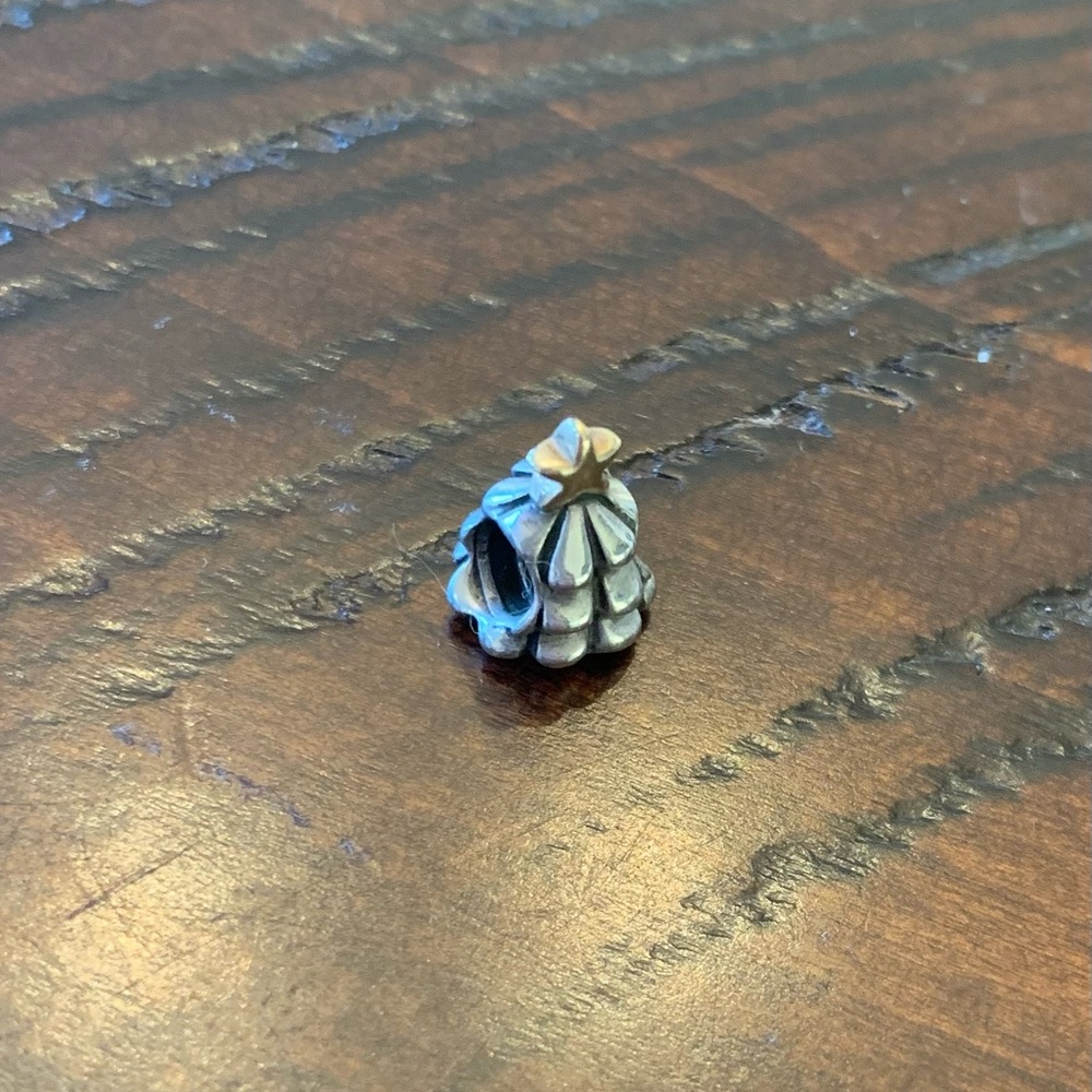 Two tone Pandora Christmas tree charm